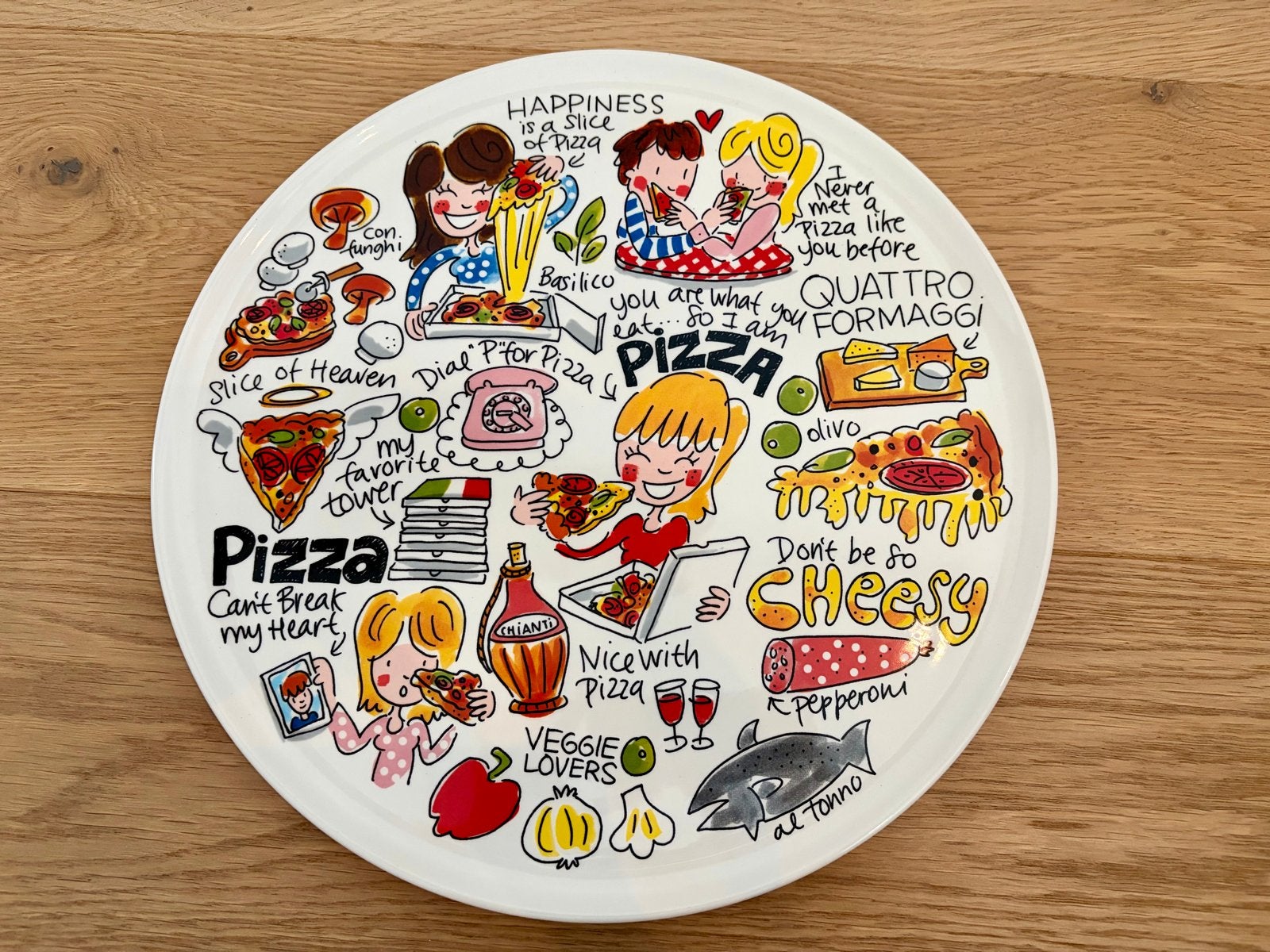 Blond Amsterdam pizzabord Even Bijkletsen - zgan, Blond Amsterdam, Ophalen of Verzenden, Zo goed als nieuw, Bord(en)