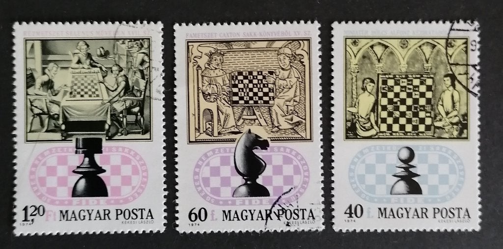 MAGYAR POST (Hongarije) - schaken 1974, Verzenden, Gestempeld