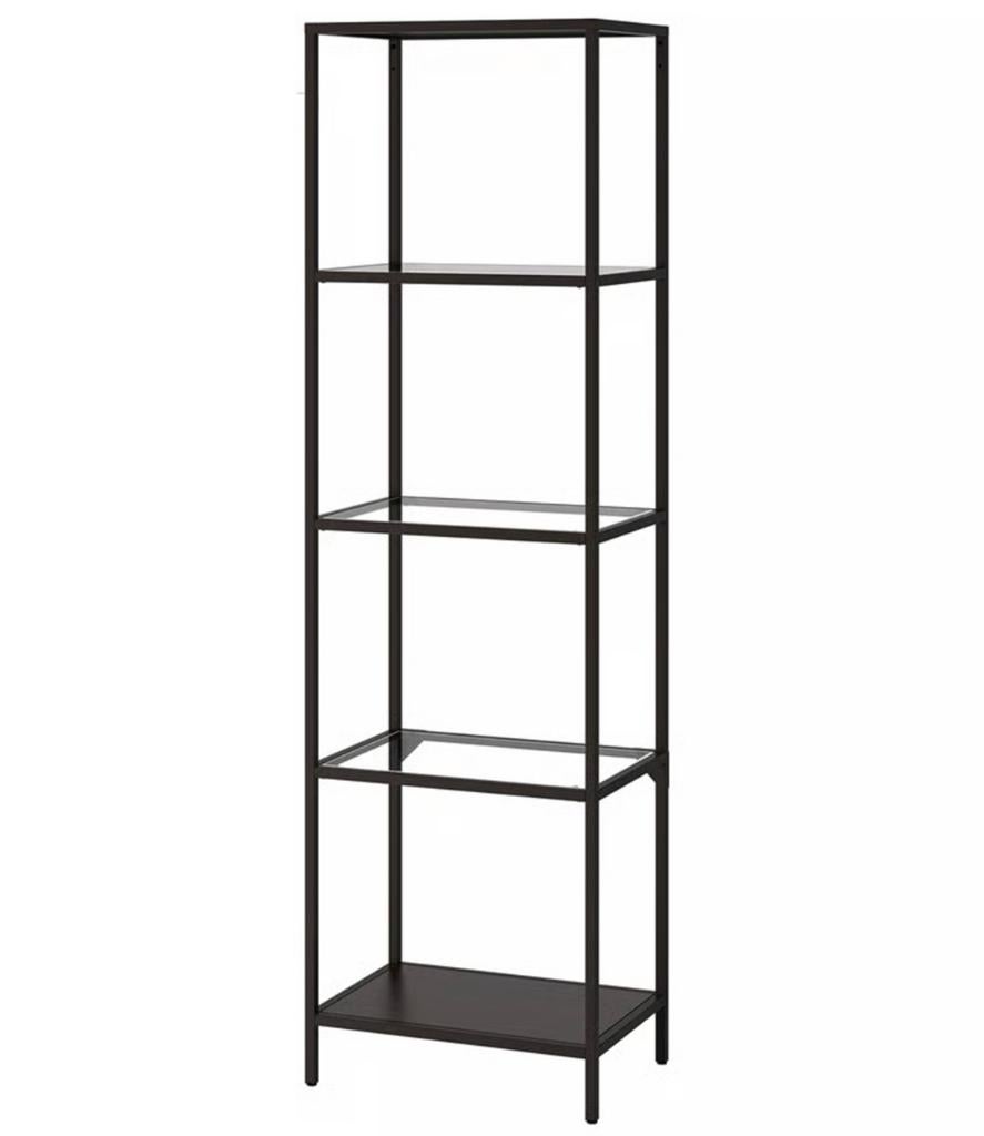 Ikea VITTSJÖ Stellingkast/Rek - Zwartbruin met glas, Ophalen, Gebruikt