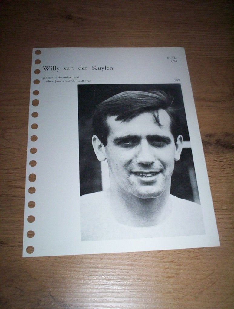 infoblad willy van de kuylen - psv eindhoven 1969 (voetbal), Ophalen of Verzenden, Zo goed als nieuw, PSV, Boek of Tijdschrift