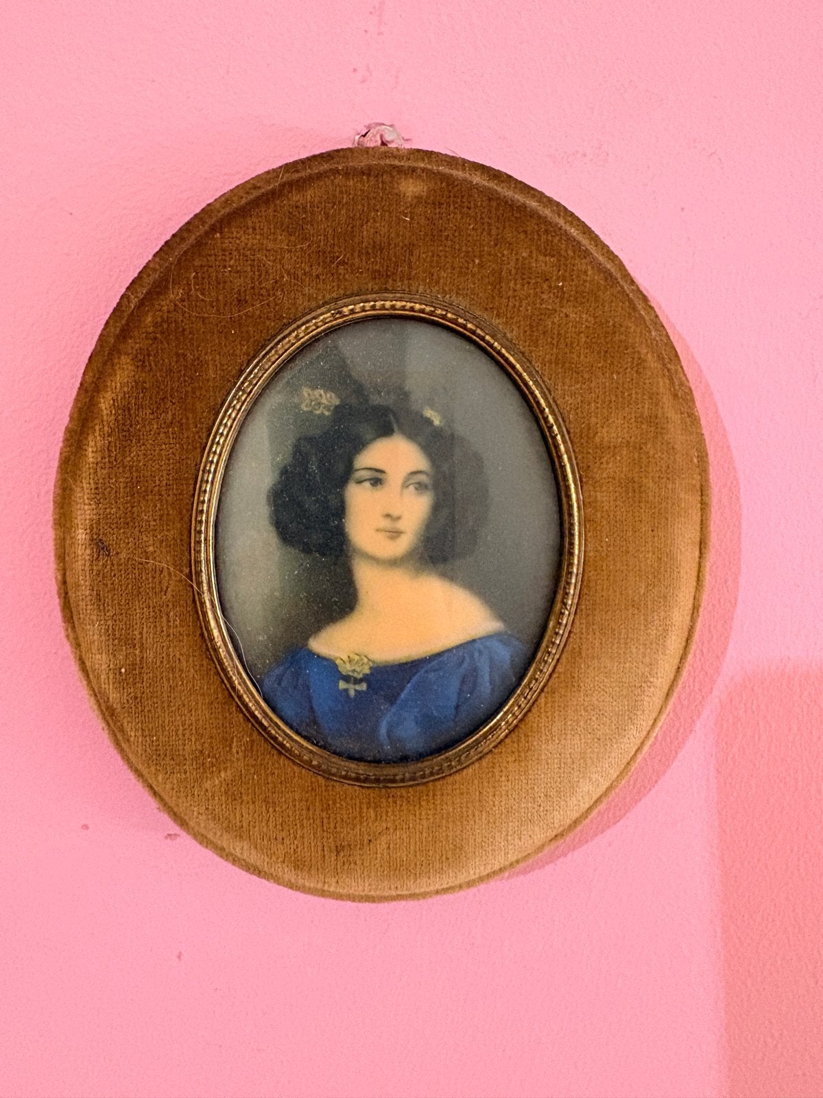 Antieke Portretminiatuur "Nanette Kaulla" - J. Stieler, Antiek en Kunst, Achter glas, Portret of Personen, Ophalen of Verzenden