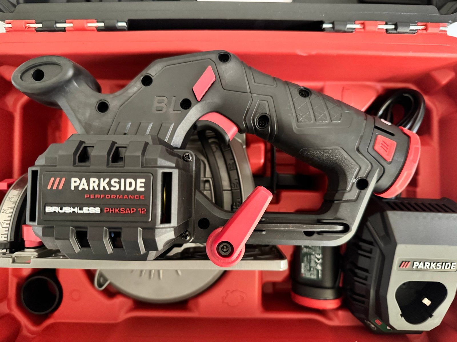 Parkside 12V Accu Cirkelzaag, Doe-het-zelf en Verbouw, Cirkelzaag, Nieuw, Ophalen of Verzenden, Parkside