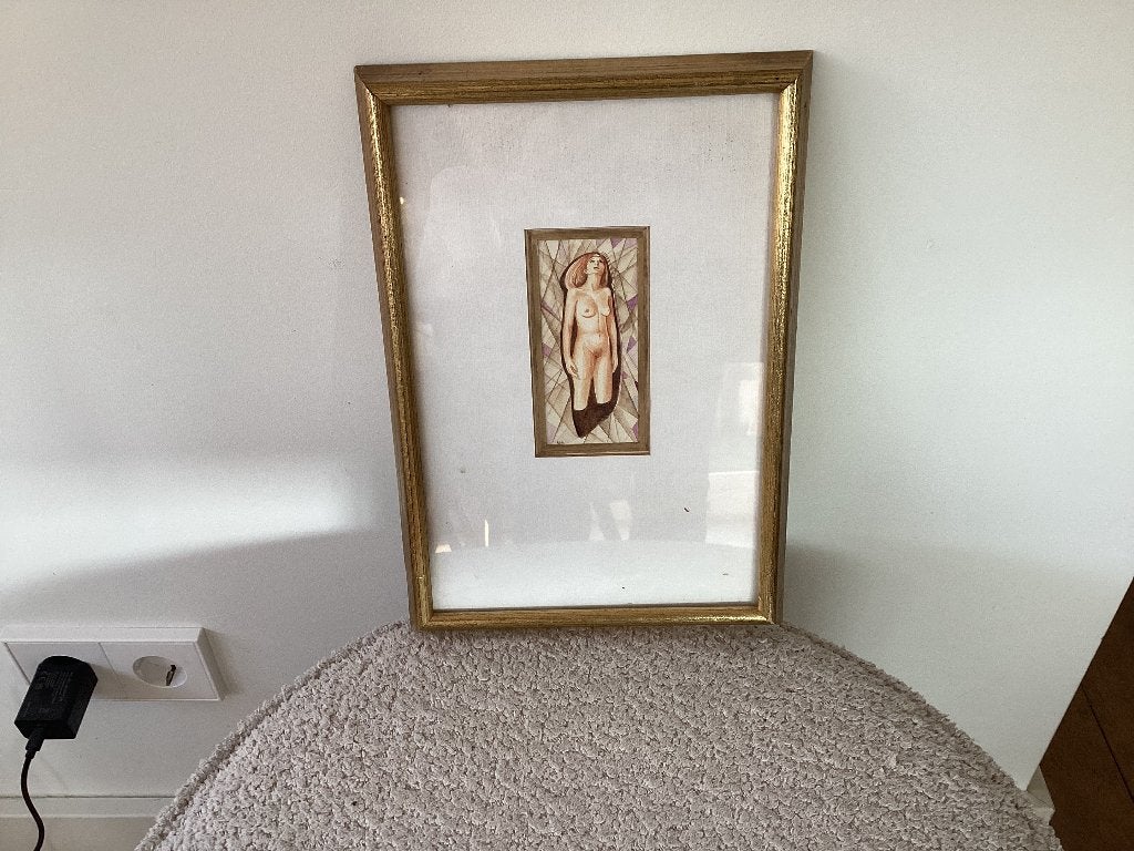 Ada Breedveld, gesigneerd Ada., Ophalen, Figuren, Ingelijst, Papier/karton