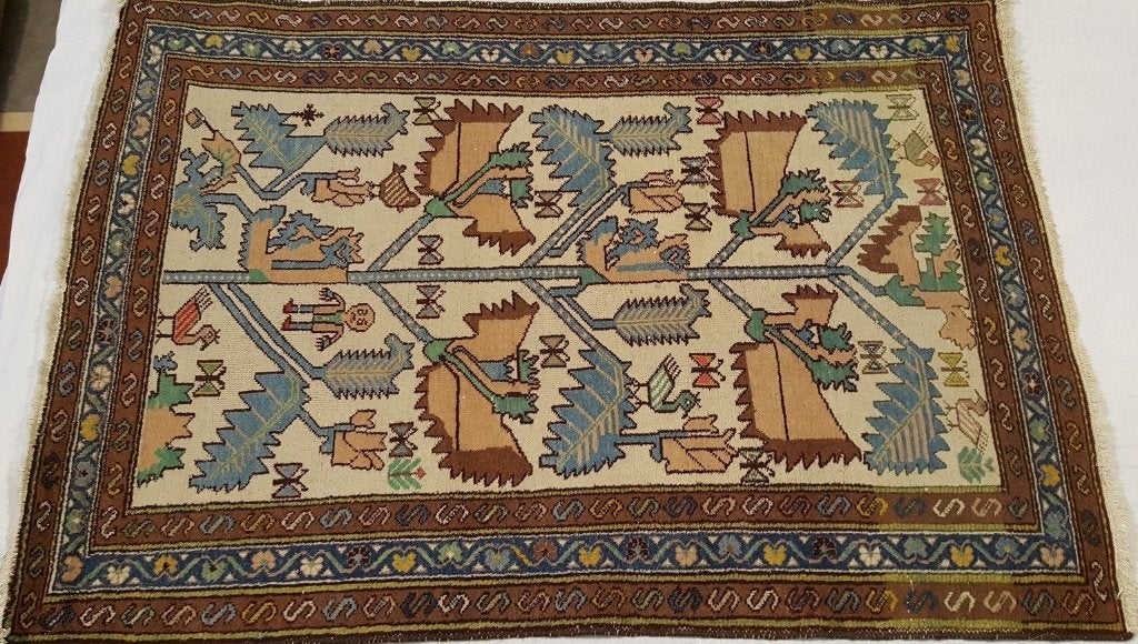 Vintage Perzisch tapijt Hamadan 155 x 107 Kleed/Kelim/Loper, Ophalen of Verzenden