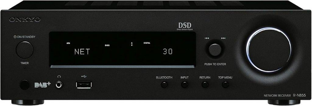 Onkyo R-N855, stereo netwerkreceiver | DAB+, AirPlay, phono, Audio, Tv en Foto, Versterkers en Receivers, Zo goed als nieuw, Stereo