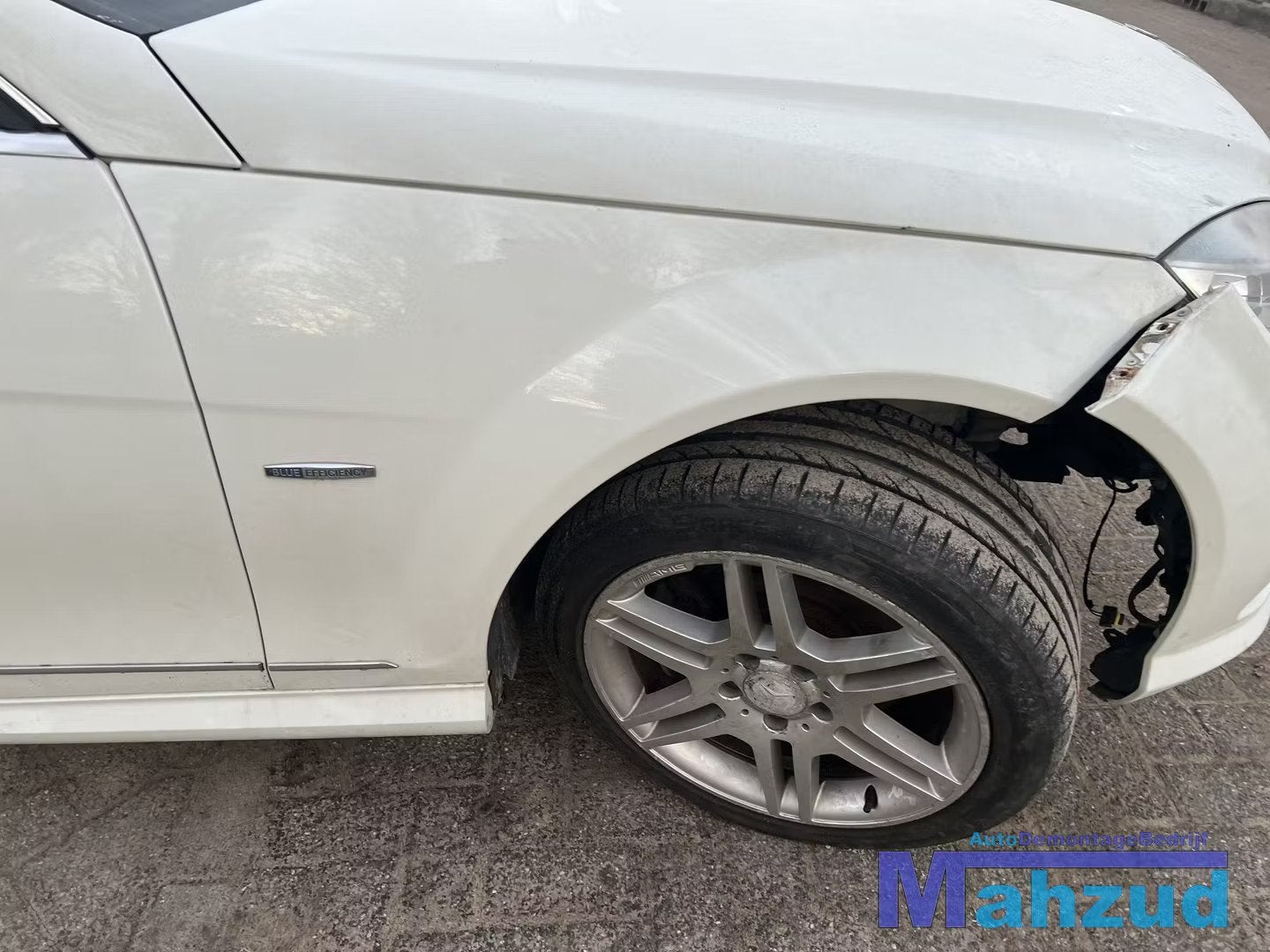 MERCEDES C KLASSE W204 WIT 650 rechts voorscherm 2007-2011, Gebruikt, Mercedes-Benz AG, Mercedes-Benz, Ophalen of Verzenden