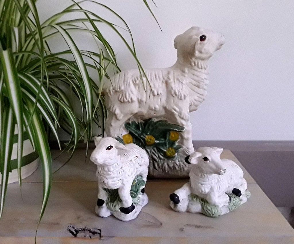 Schaap met 2 lammeren - lammetjes - bv voor kerststal, Diversen, Ophalen of Verzenden, Gebruikt