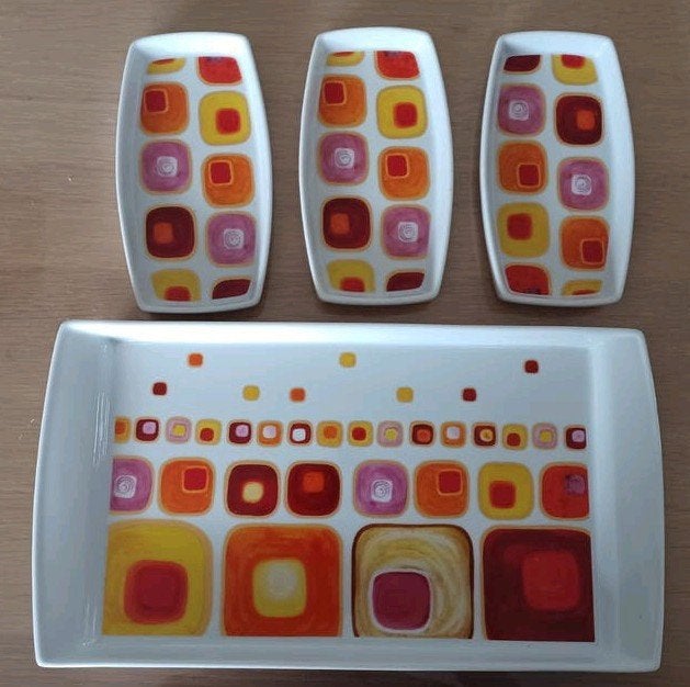 4-delige keramische serveerset " Mingles", Huis en Inrichting, Keuken | Servies, Overige merken, Keramiek, Vintage, Nieuw