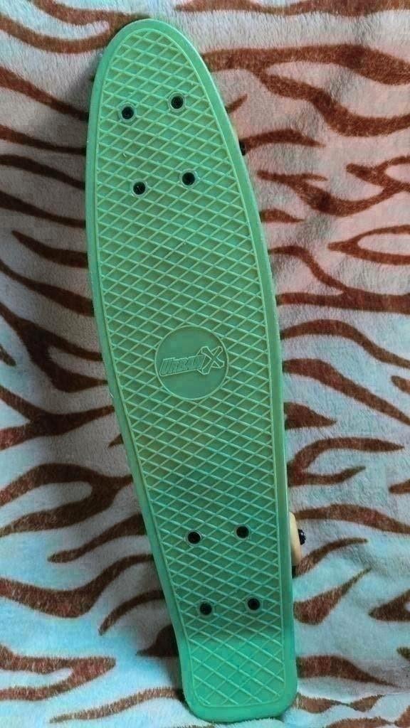 Urban X mini skateboard, pennyboard - groen - lengte 56cm, Ophalen of Verzenden, Zo goed als nieuw, Skateboard