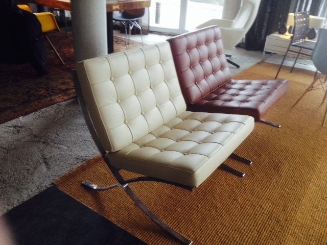Stoelen, Barcelona. Mies van der Rohe, LC2. Le Corbusier, Bruin, Nieuw, Leer, Ophalen of Verzenden