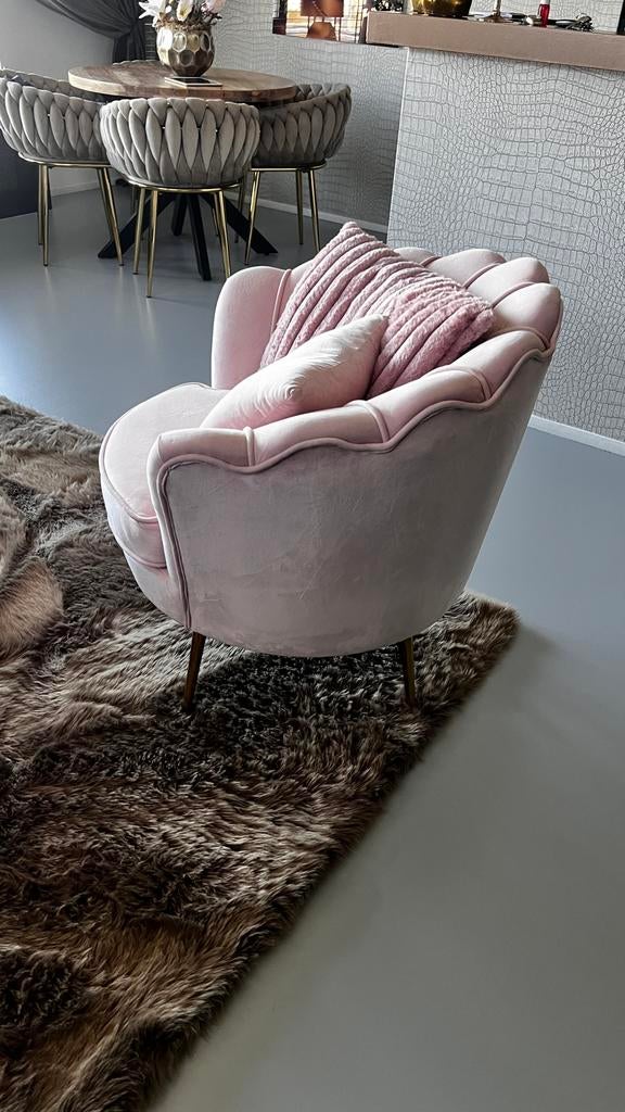 Mooie gloednieuwe roze schelpen stoel, Overige kleuren, Nieuw, Ophalen of Verzenden, Eén