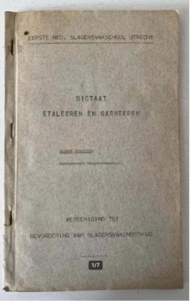 Dictaat Etaleeren en Garneeren - Slagersvakschool 1935, Ophalen of Verzenden, Gelezen