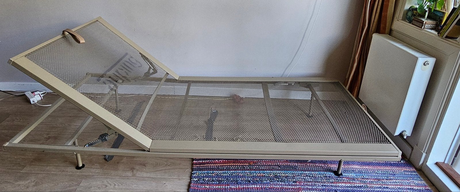 Auping spiraalbodem verstelbaar met poten, Ophalen, 90 cm, Eenpersoons, Beige