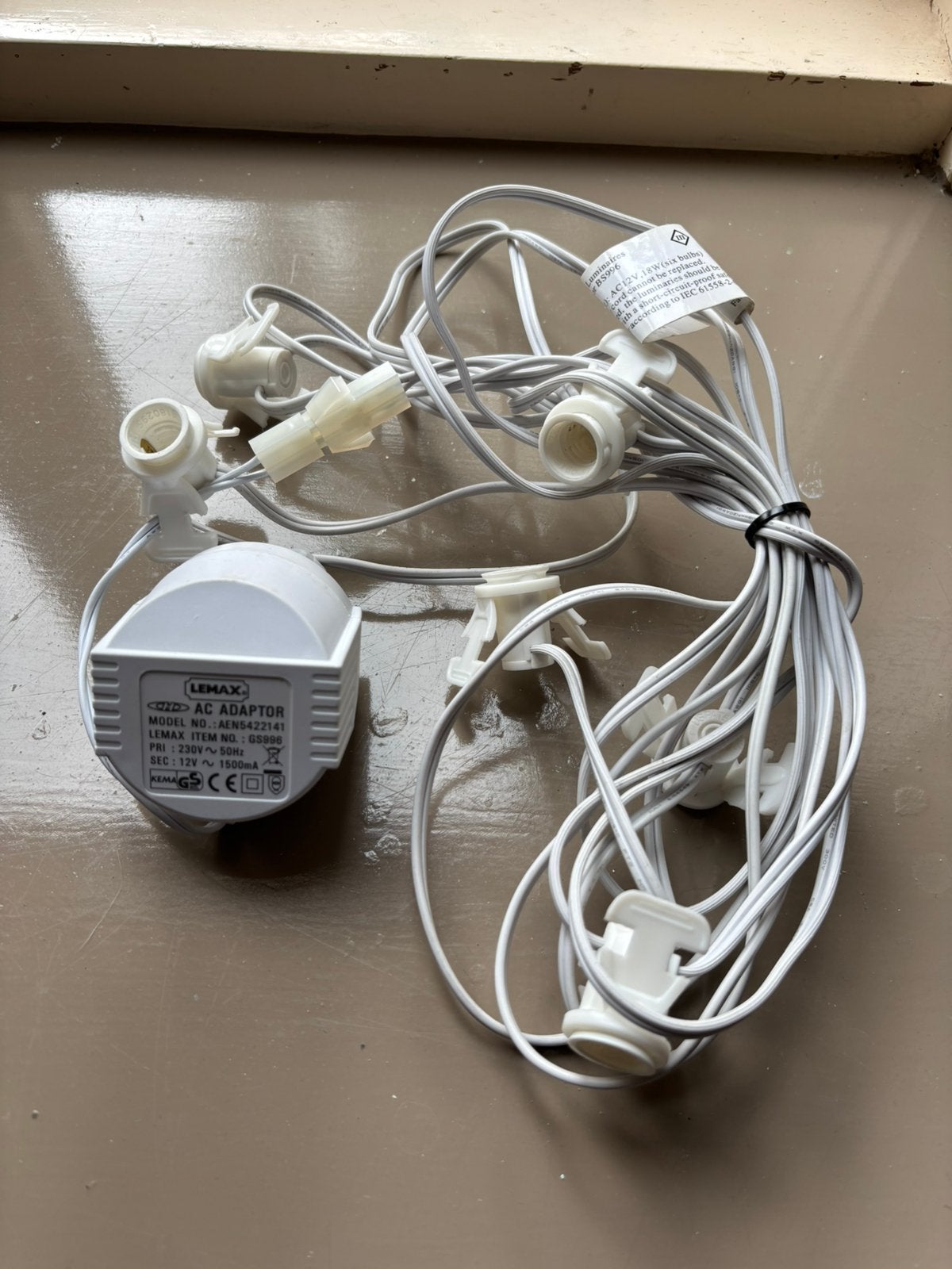 Lemax streng met 6 lampjes en adapter voor kerstdorp, Ophalen of Verzenden, Zo goed als nieuw