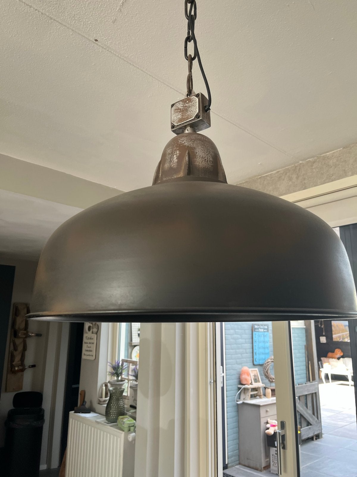 Industriële hanglamp - robuust en stijlvol, Ophalen, Gebruikt, Metaal, 75 cm of meer