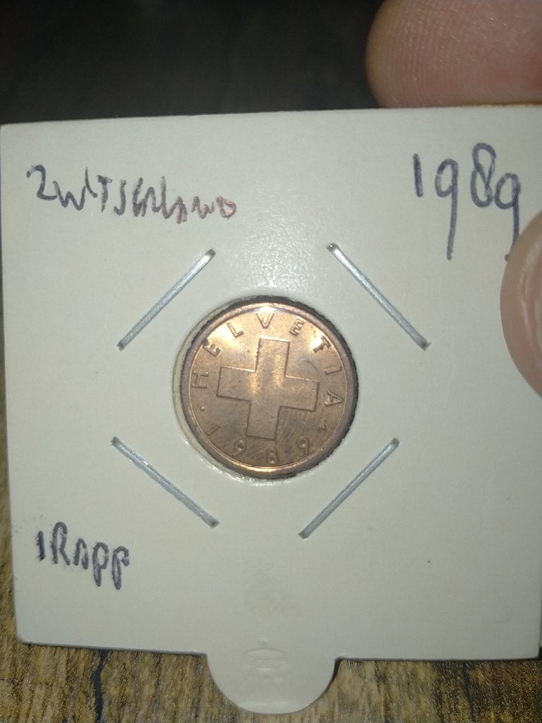 Zwitserland 1 Rappen 1989, Verzenden, Overige landen, Losse munt