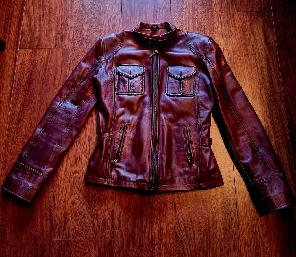 LEREN VINTAGE VENTIUNO COGNAC BRUIN DAMES JACK MT 36, Overige kleuren, Ophalen of Verzenden, Zo goed als nieuw, Maat 36 (S)