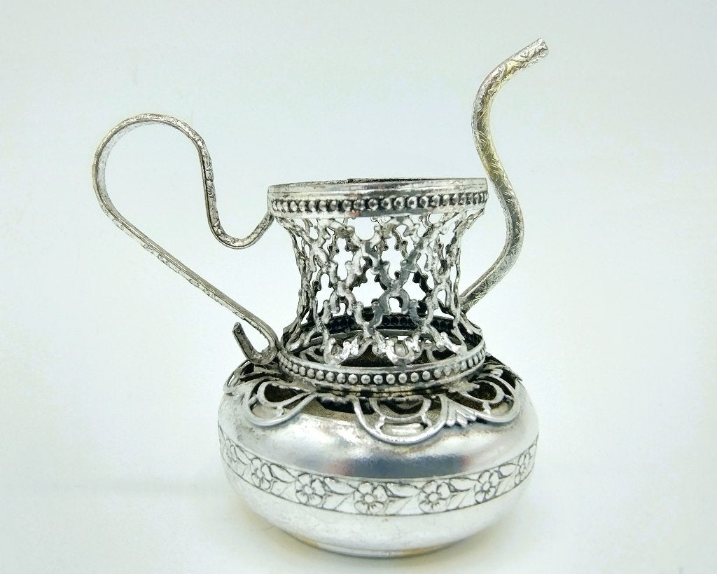 Zilveren miniatuur, theepot, Italië, 925, Info@zilverwebsite.nl, Verzenden, Zo goed als nieuw, Zilverwebsite.nl