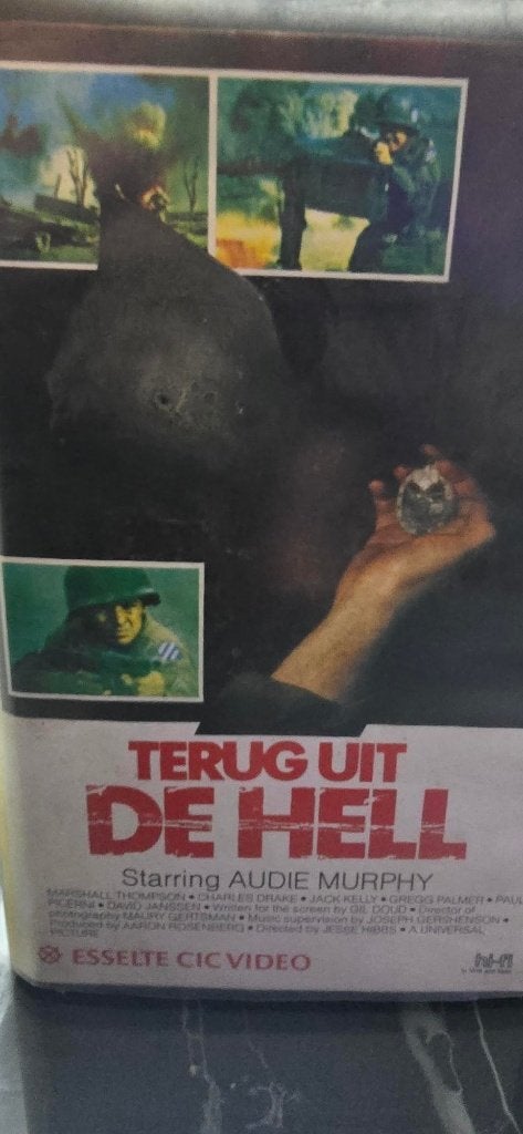 terug uit de hel  vhs  oorlogsfilm met audie murphy uit 1955, Ophalen, Nederlands ondertiteld, Alle leeftijden, Actie en Avontuur