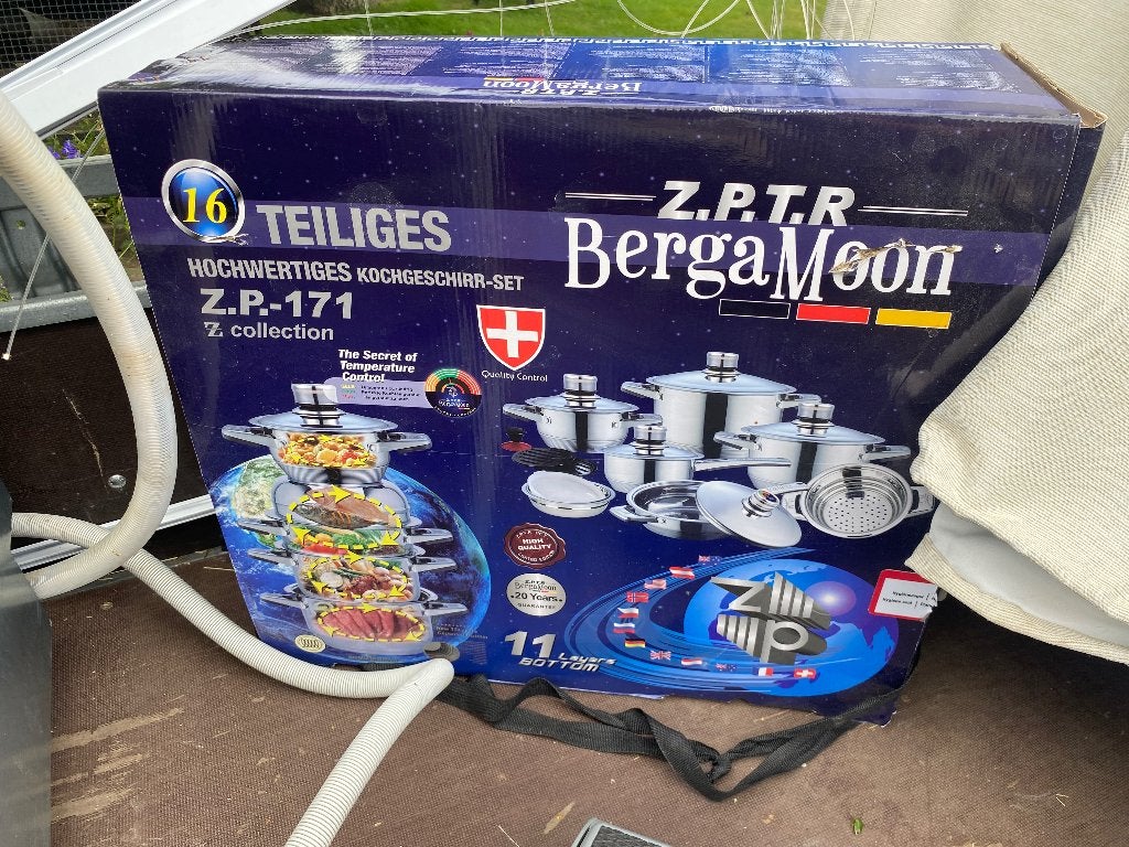 Pannenset en vermaler, Ophalen, Met deksel, Nieuw, Pannenset
