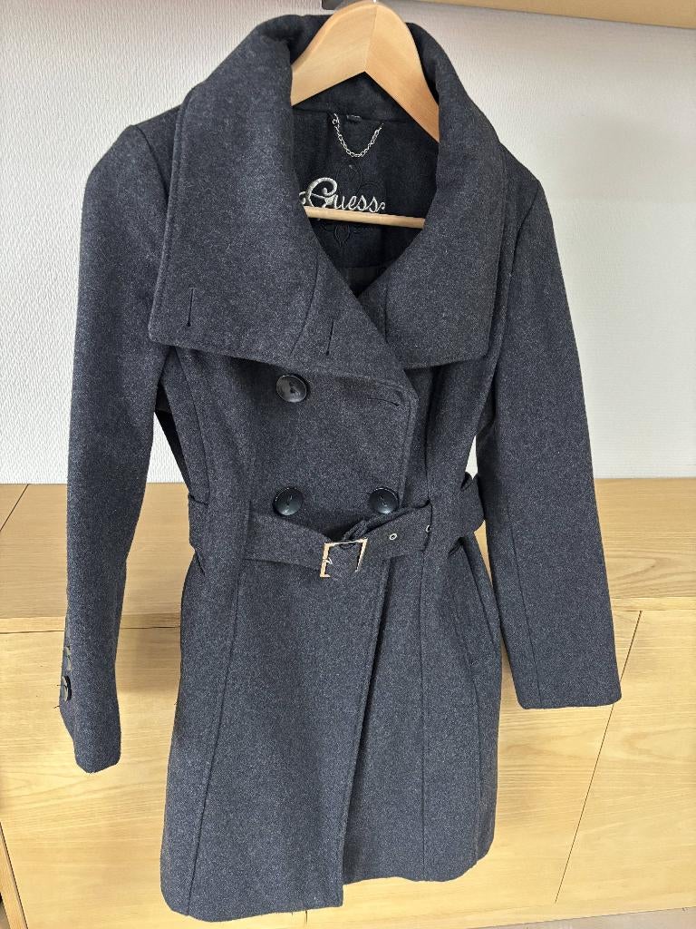 Wollen jas (double-breasted trench) van het merk Guess, Guess, Ophalen of Verzenden, Zo goed als nieuw, Maat 34 (XS) of kleiner