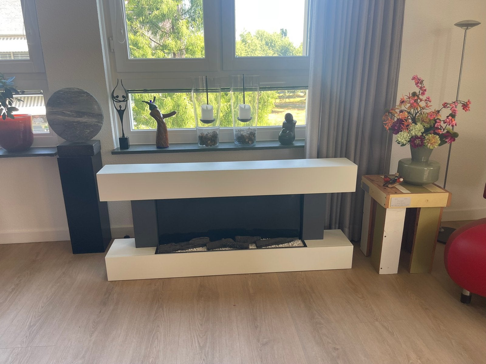 Klarstein electrische (open) haard 2000W met zijverlichting., Huis en Inrichting, Ophalen, Zo goed als nieuw, Vrijstaande haard