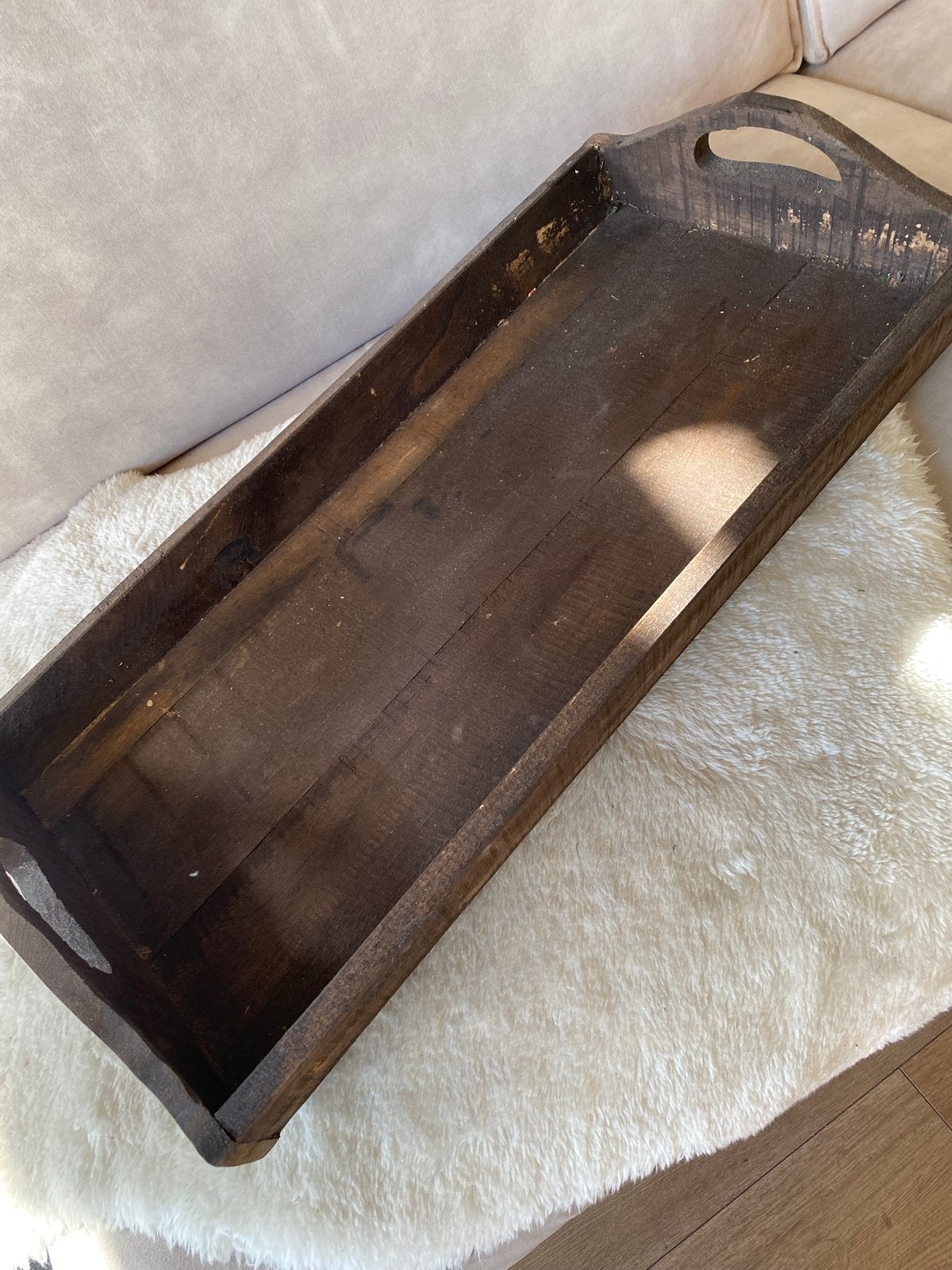 Sober houten dienblad, Huis en Inrichting, Ophalen, Zo goed als nieuw, Rechthoekig, Hout