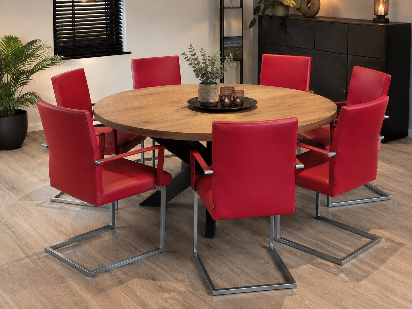 KFF Eetkamerstoelen 6 stuks, Huis en Inrichting, Stoelen, Ophalen, Zo goed als nieuw, Rood, Vijf, Zes of meer stoelen