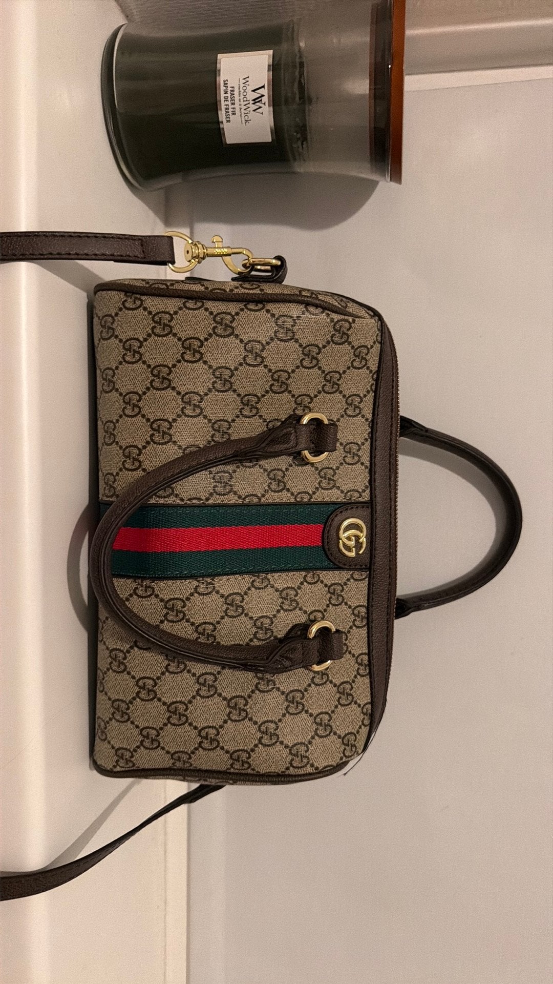 Gucci Ophidia medium boston, Ophalen, Zo goed als nieuw, Zwart, Handtas