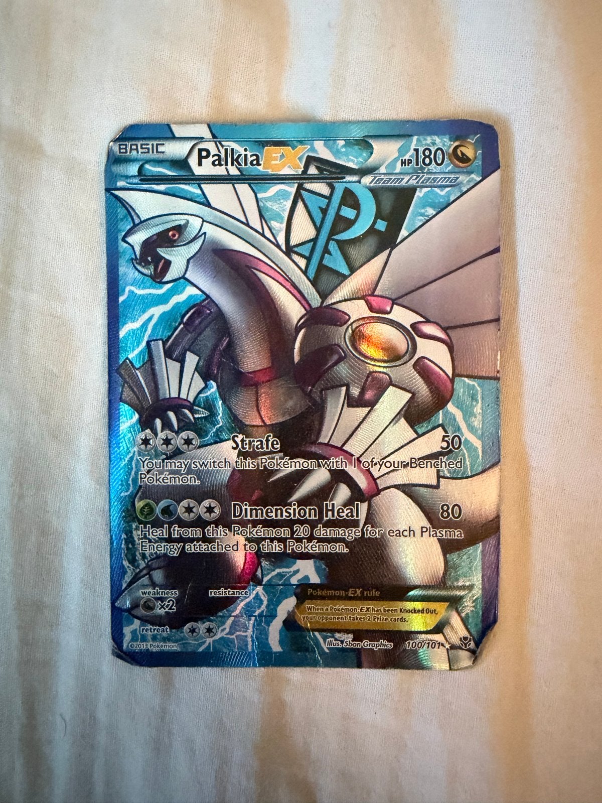 Palkia EX Team Plasma Pokémon Kaart (Beschadigd), Verzenden, Gebruikt, Losse kaart, Foil