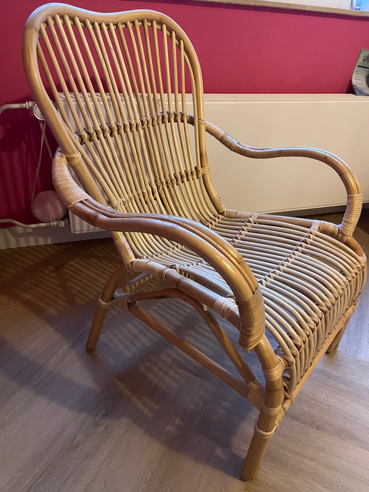 Rotan fauteuil - Vintage look, Ophalen, Overige kleuren, Riet of Rotan, Zo goed als nieuw