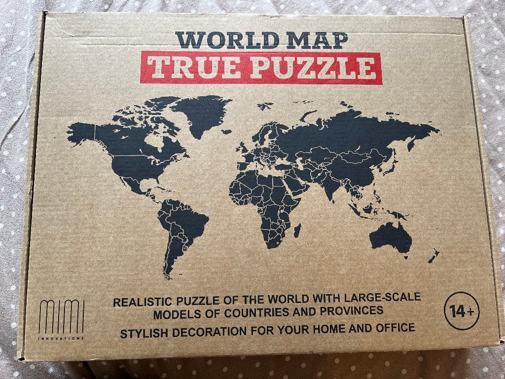World Map True Puzzle 150x90, Huis en Inrichting, Woonaccessoires | Wanddecoraties, Ophalen of Verzenden, Bruin, Modern, Nieuw