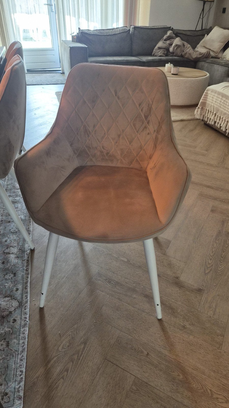 6 stoelen te koop - Comfortabele eetkamerstoelen, Ophalen, Gebruikt, Overige kleuren, Stof