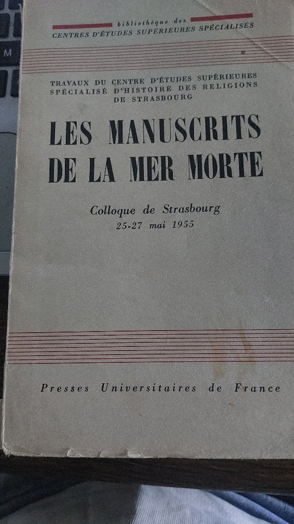 les manuscrits de la mer morte-colloque de strasbourg 1955, Ophalen of Verzenden, Gelezen, Jodendom