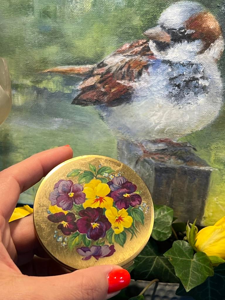 Gouden doosje met bloemen, Antiek en Kunst, Ophalen of Verzenden