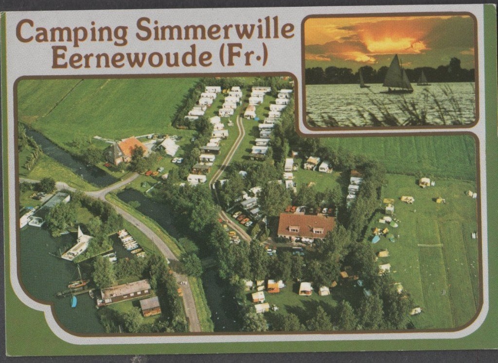 Eernewoude Camping Simmerwille Luchtfoto gelopen 1992, Verzenden, 1980 tot heden, Gelopen, Friesland