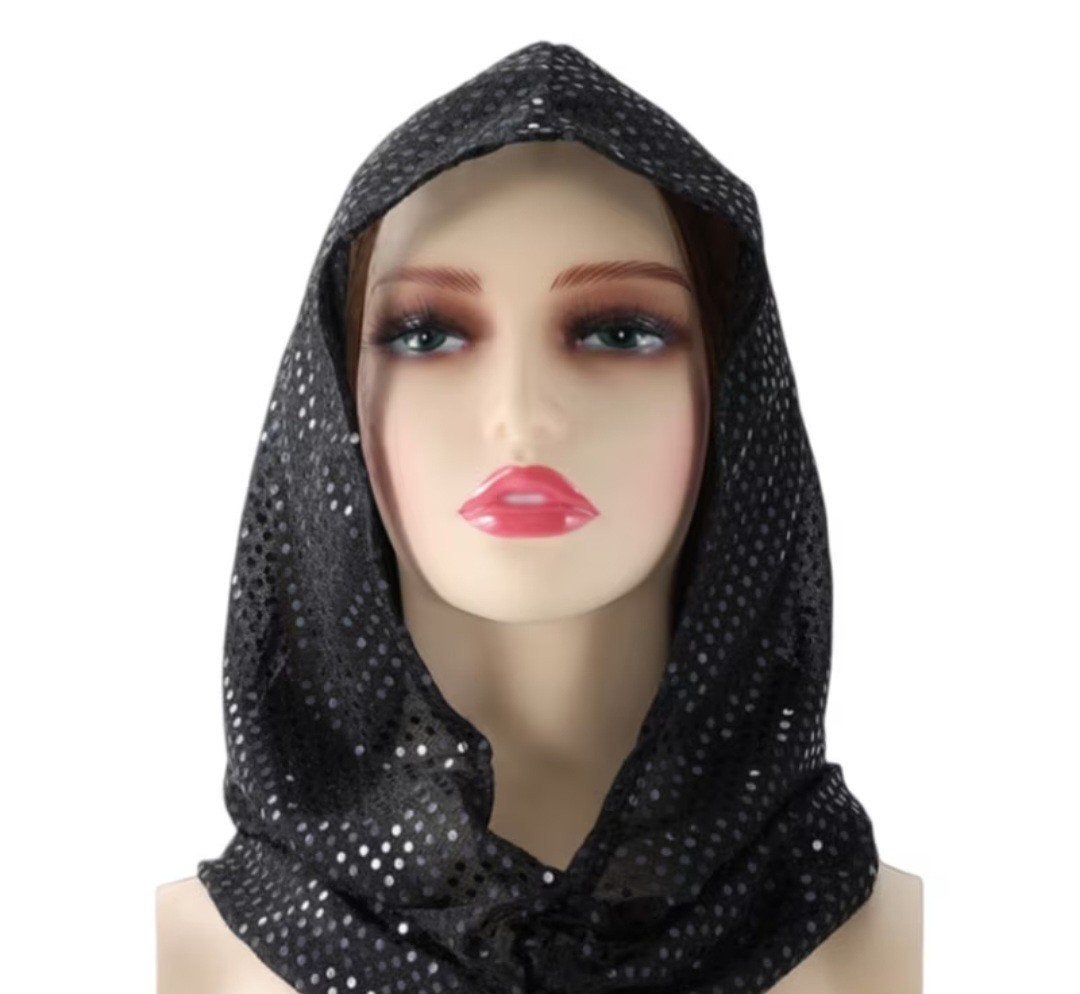 Zwarte Glitter Festival Hood / Rave Capuchon - One Size, Kleding | Dames, Overige Dameskleding, Onbekend, Ophalen of Verzenden