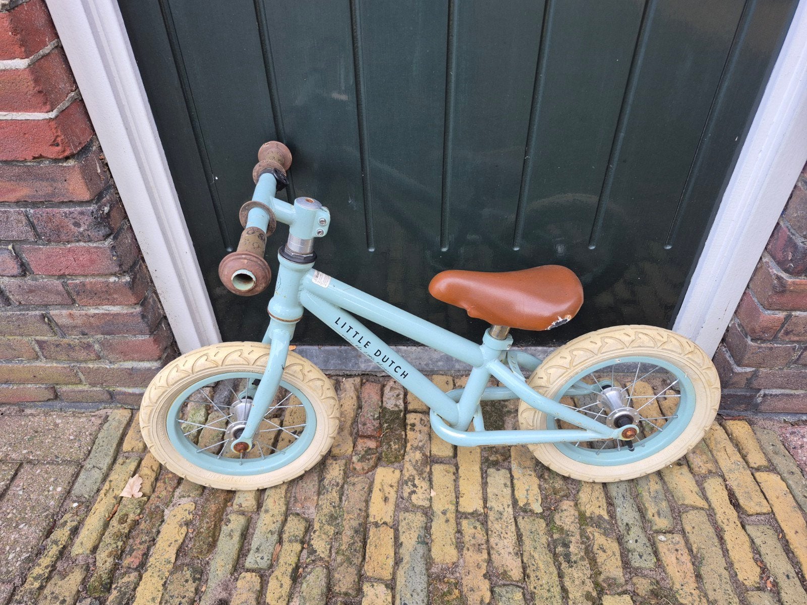 Little Dutch loopfiets - Mintgroen, Ophalen, Gebruikt, Velgrem, Minder dan 16 inch