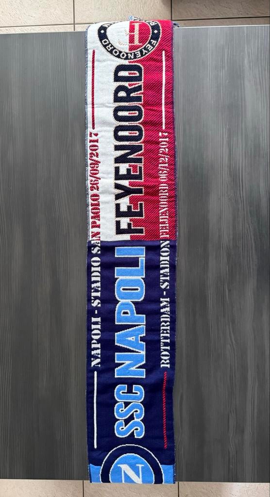 Napoli - Feyenoord sjaal 2017, Ophalen of Verzenden, Zo goed als nieuw, Feyenoord, Vaantje of Sjaal