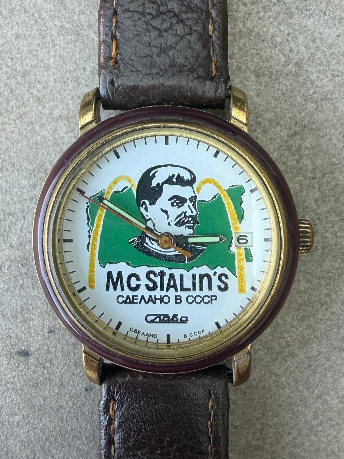 Zeldzaam Vintage 'McStalin's' Slava Horloge – Sovjet-Unie !!, Ophalen of Verzenden
