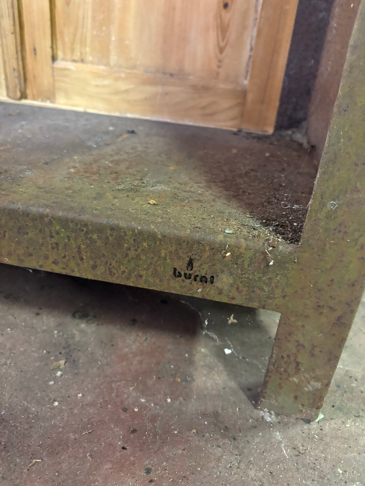 metalen, industrieele kast voor haardhout, Tuin en Terras, Ophalen, Gebruikt
