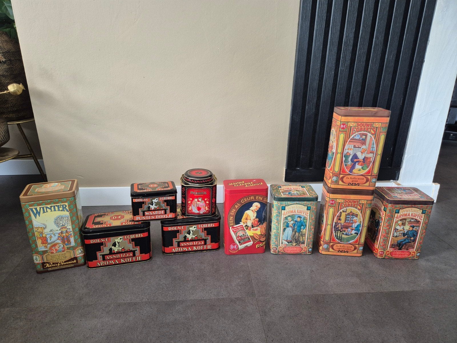 9 Douwe Egberts en Kanis & Gunnink blikken, Ophalen of Verzenden, Gebruikt, Koffie, Douwe Egberts