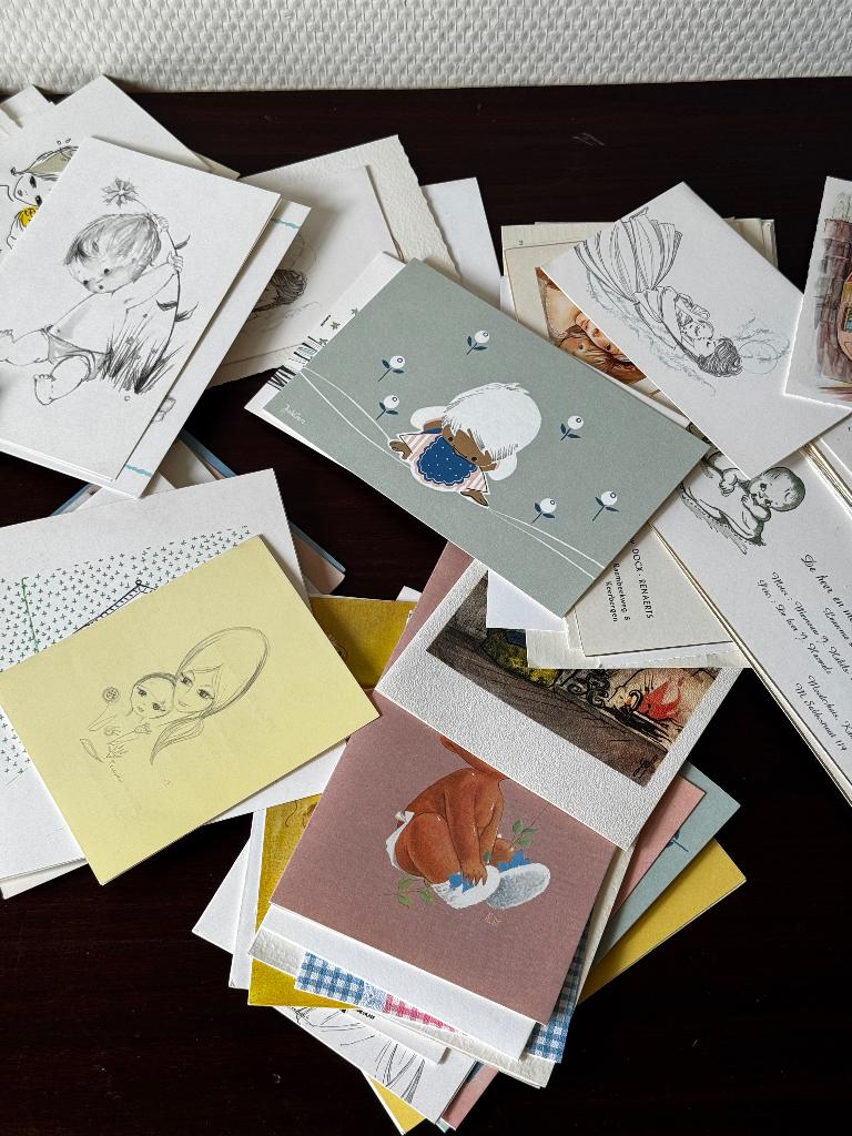 Verzameling 50+ Geboorte Kaartjes uit Belgie Geïllustreerd, Verzamelen, Geboortekaartjes en Visitekaartjes, Ophalen of Verzenden
