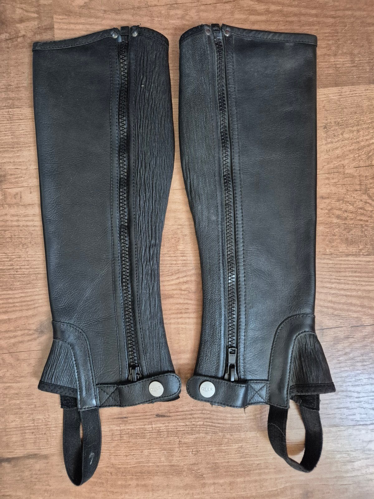 Quur lederen Chaps maat M / zwart /, Dieren en Toebehoren, Ritssluiting, Ophalen of Verzenden, Quur, Zwart