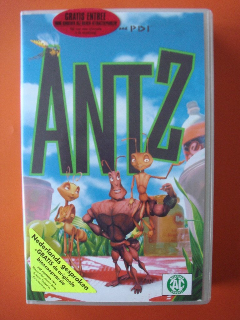 Antz VHS Video - Bioscoopversie familiefilm, Animatie, Alle leeftijden, Nederlands, Zo goed als nieuw