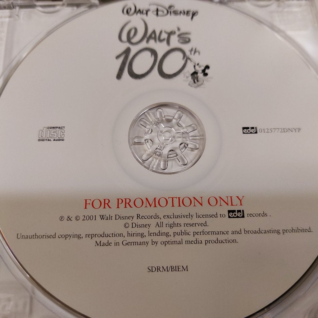 Walt Disney : Disney : Walt's 100th Birthday PROMO CD, Disney, Overige typen, Ophalen of Verzenden, NvT