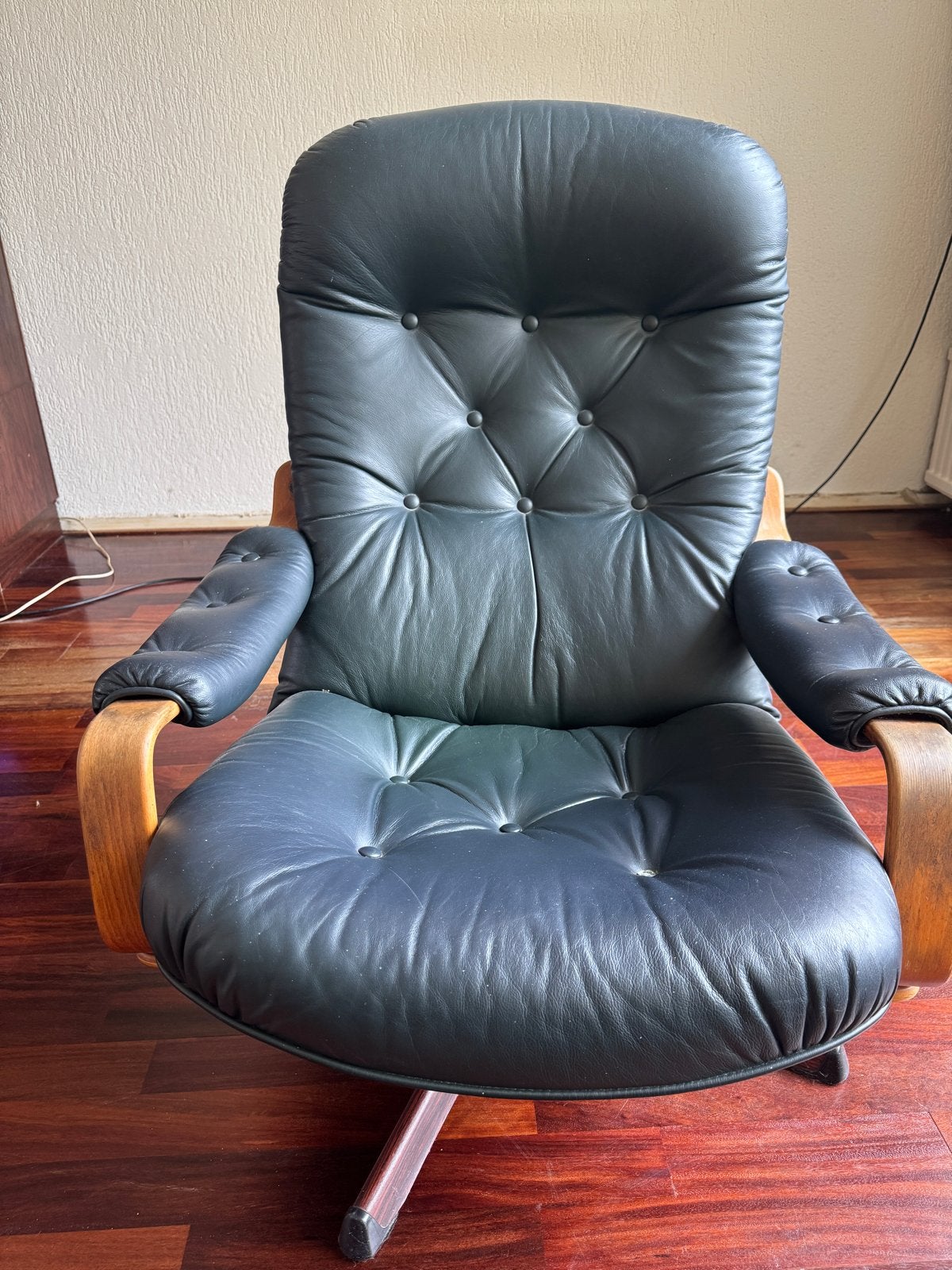 Göte Möbler 60 jaren style mid-century loungestoel, Gebruikt, Zwart, Ophalen of Verzenden, Eén