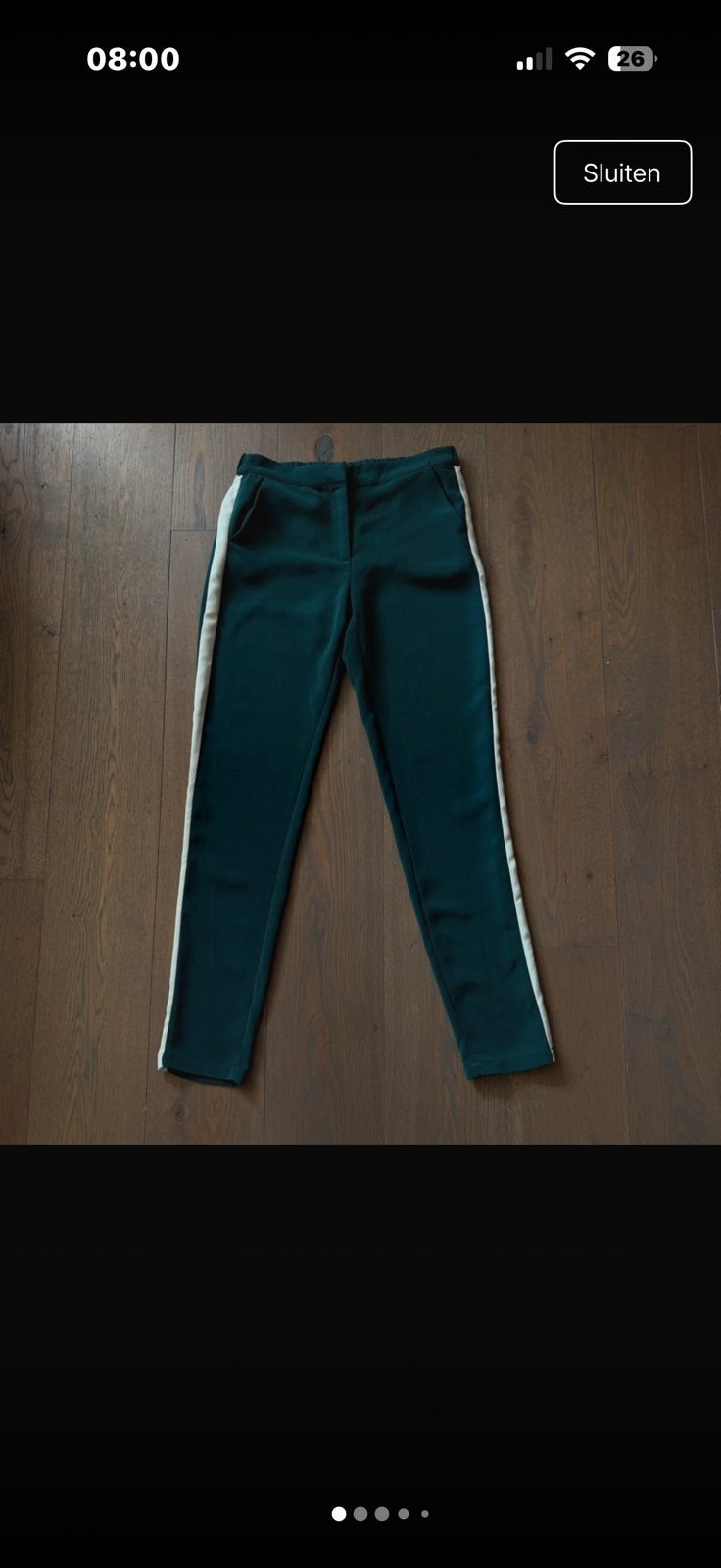 8mm Clth. Company broek mt S (vrprs is incl vzk binnen NL), Kleding | Dames, Ophalen of Verzenden, Zo goed als nieuw, Groen, Lang