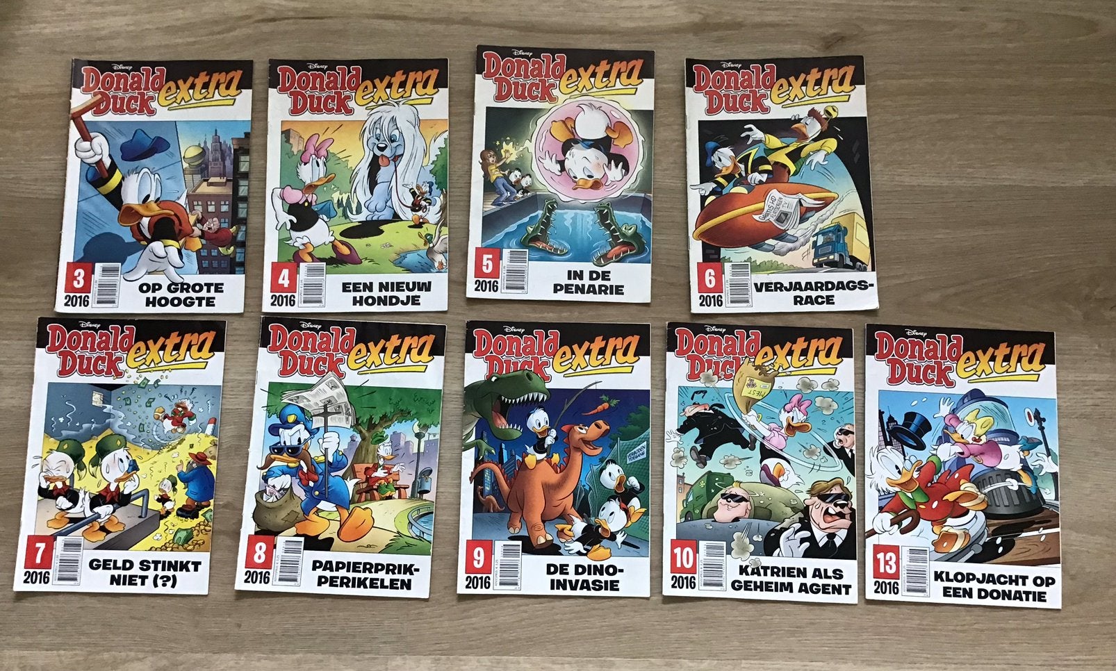 9 Donald Duck Extra tijdschriften uit 2016, Donald Duck / Disney, Ophalen of Verzenden, Zo goed als nieuw, Meerdere stripboeken