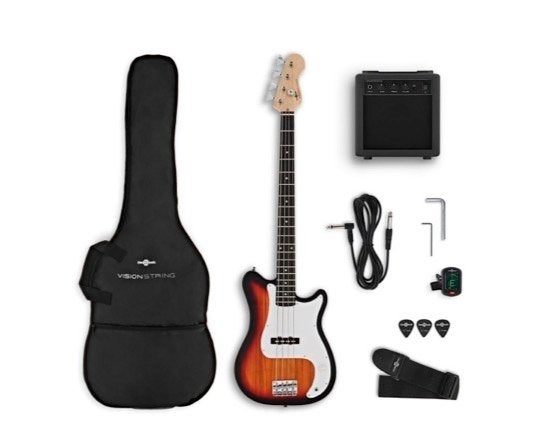 Basgitaar VisionString & Versterker en Bladmuziek, Muziek en Instrumenten, Snaarinstrumenten | Gitaren | Bas, Ophalen, Zo goed als nieuw